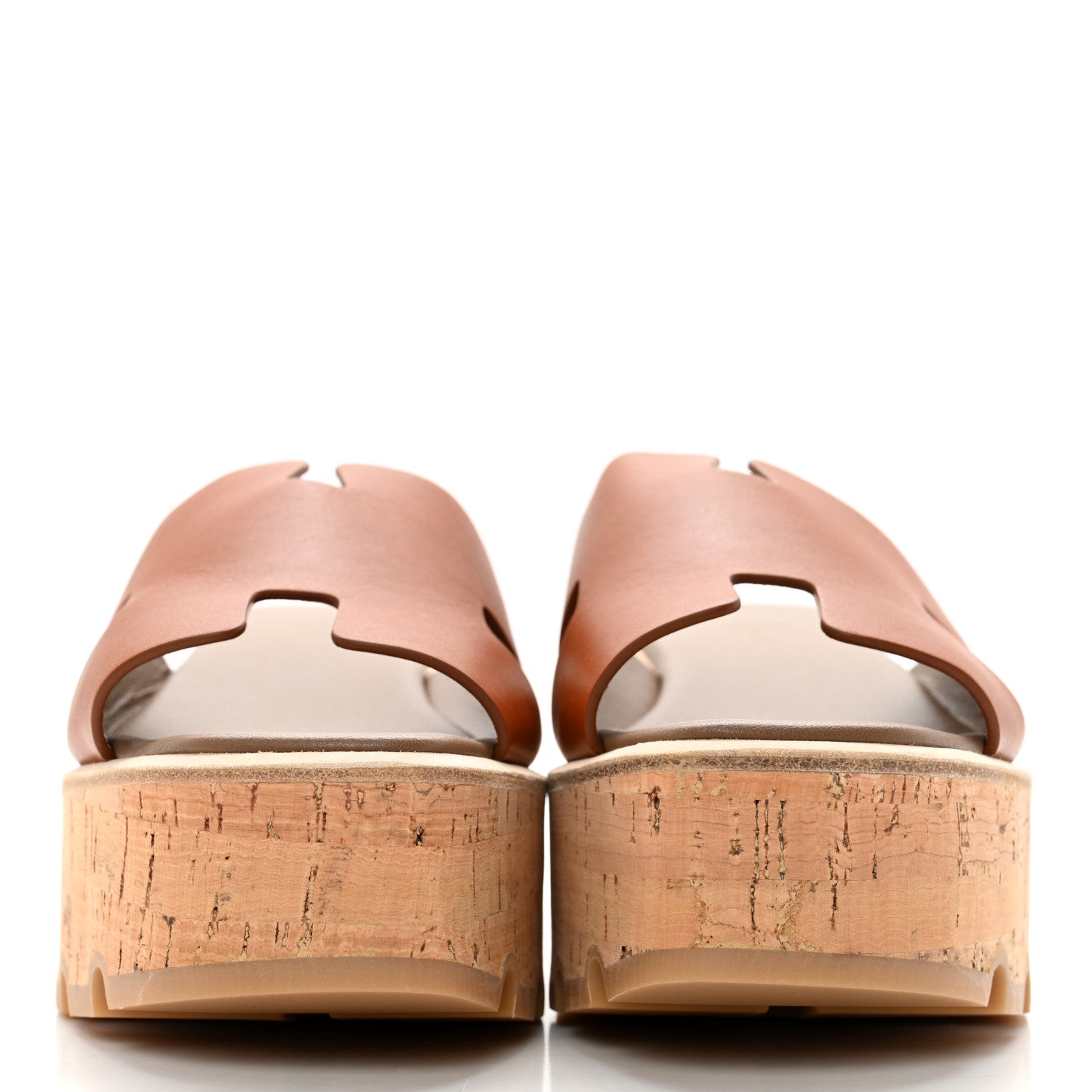 Hermes Calfskin Cork Eze 30 Sandals 37 Marron Glaise 2 of 11