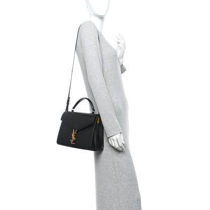 Saint Laurent Grain de Poudre Medium Classic Monogram Cassandra Top Handle Black 2 of 9