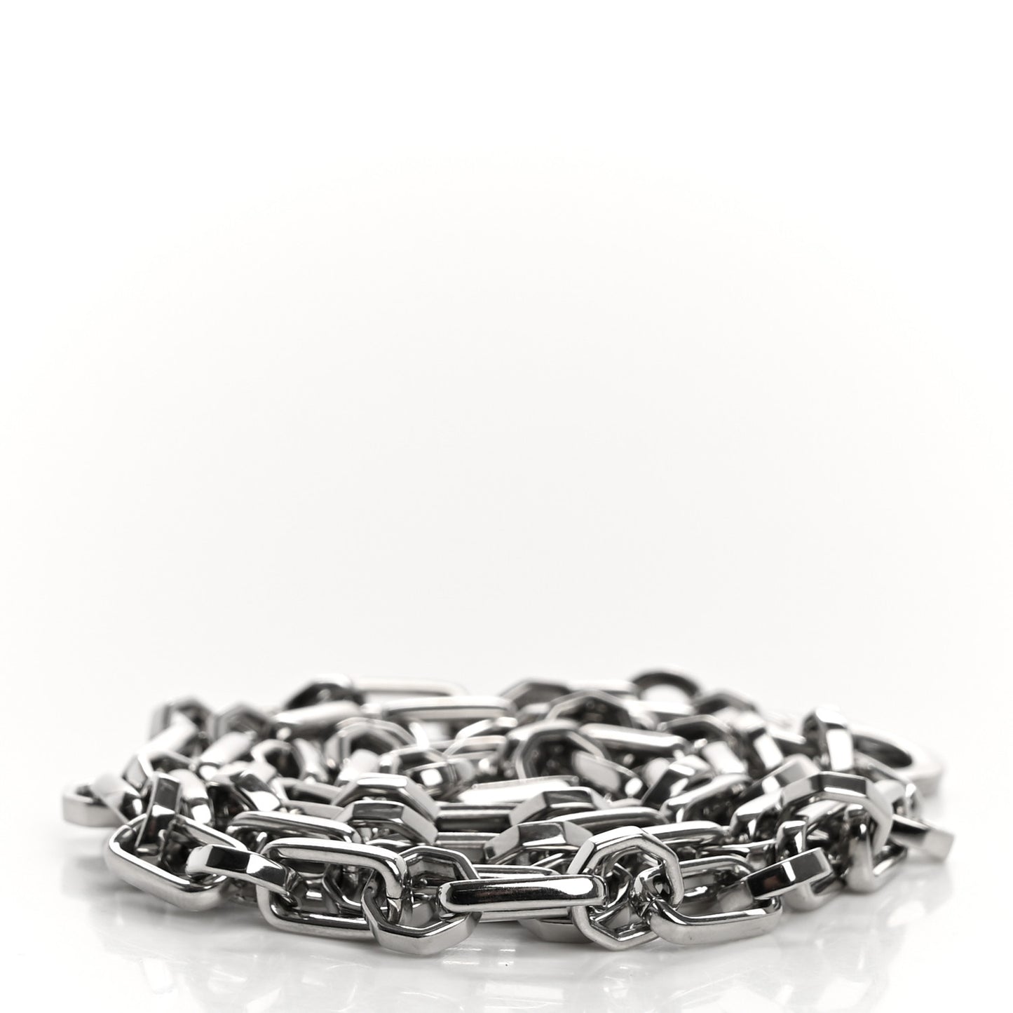 Metal Dauphine Chain Long Shoulder Strap Silver