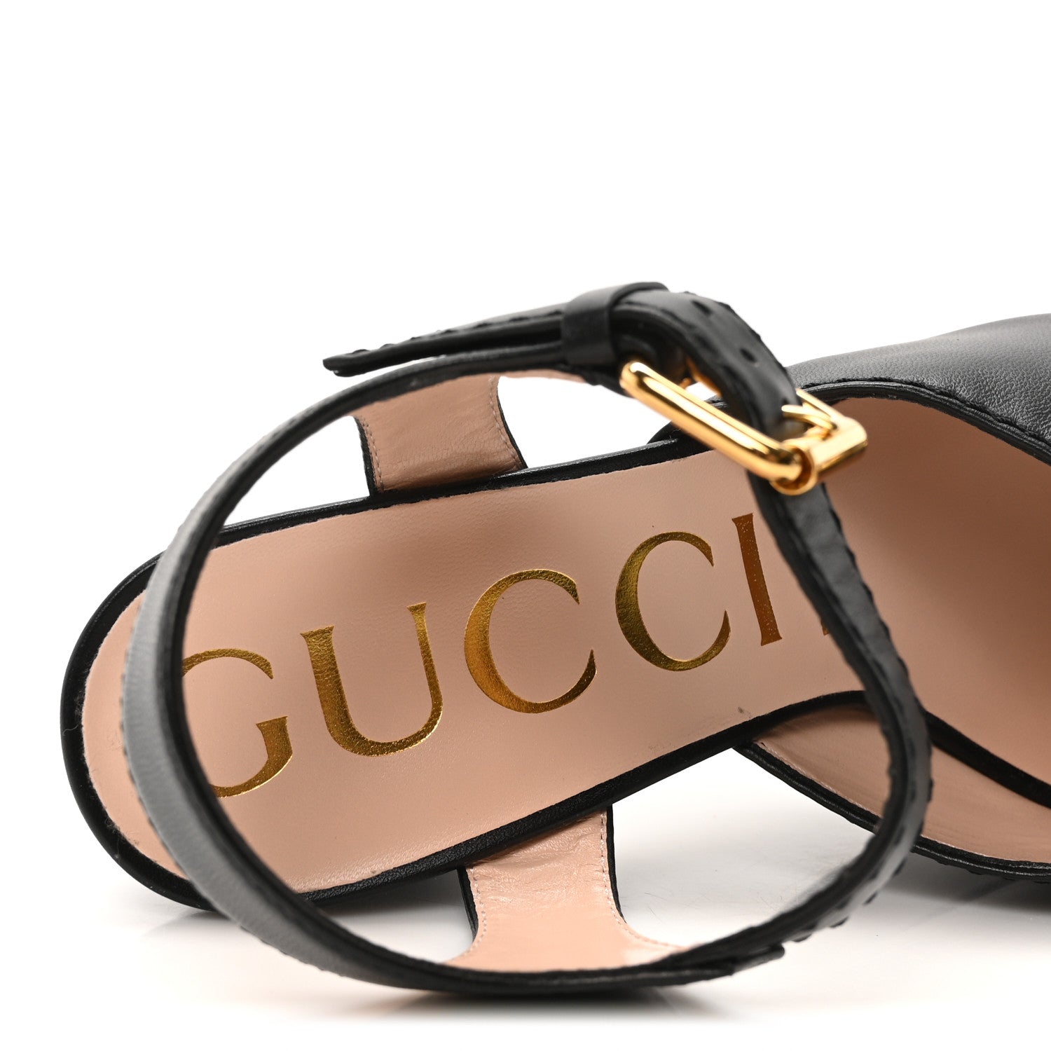 Gucci Nappa Charlotte Horsebit 40/135mm Platform Sandals 39 Black 8 of 9