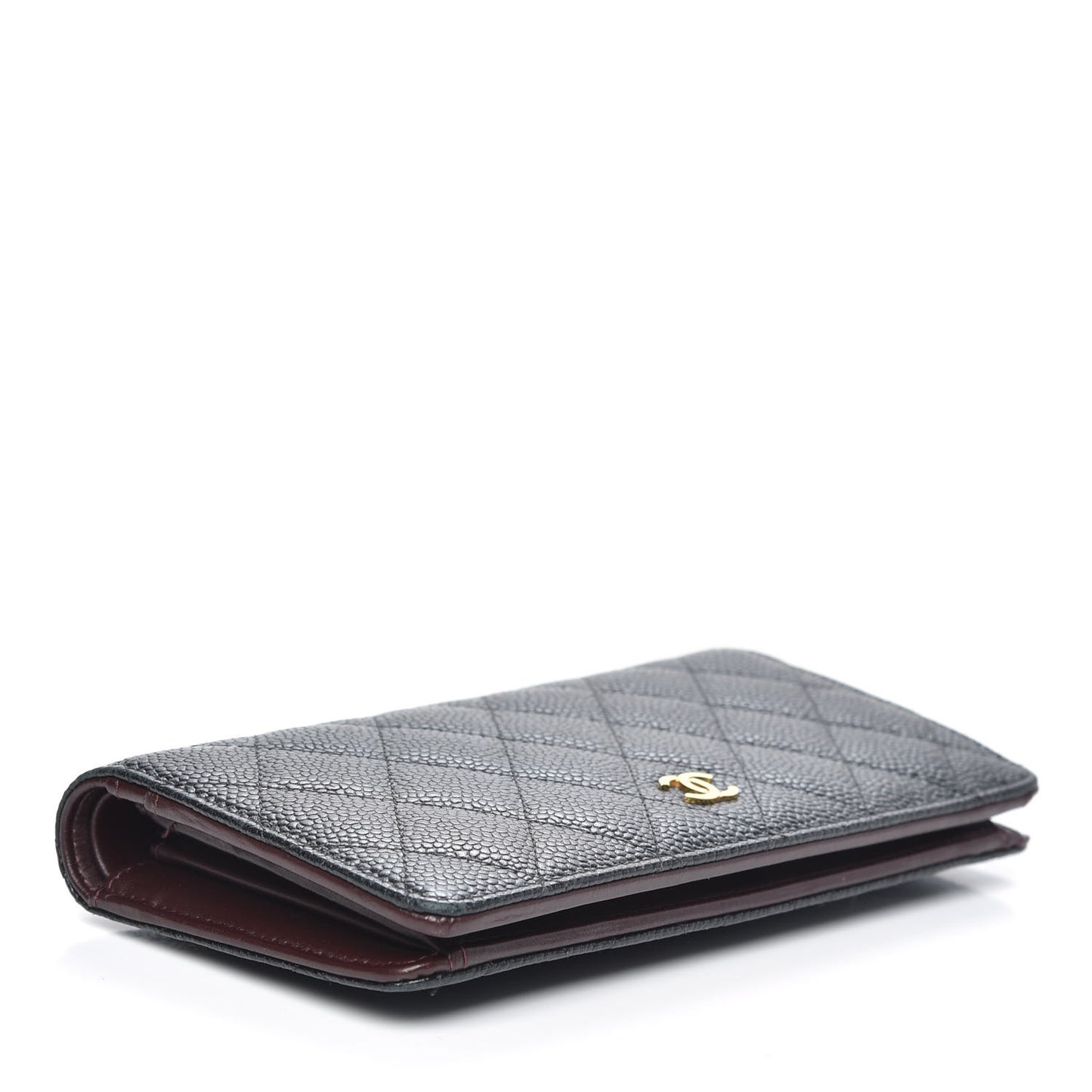 Caviar Quilted Yen Wallet Black