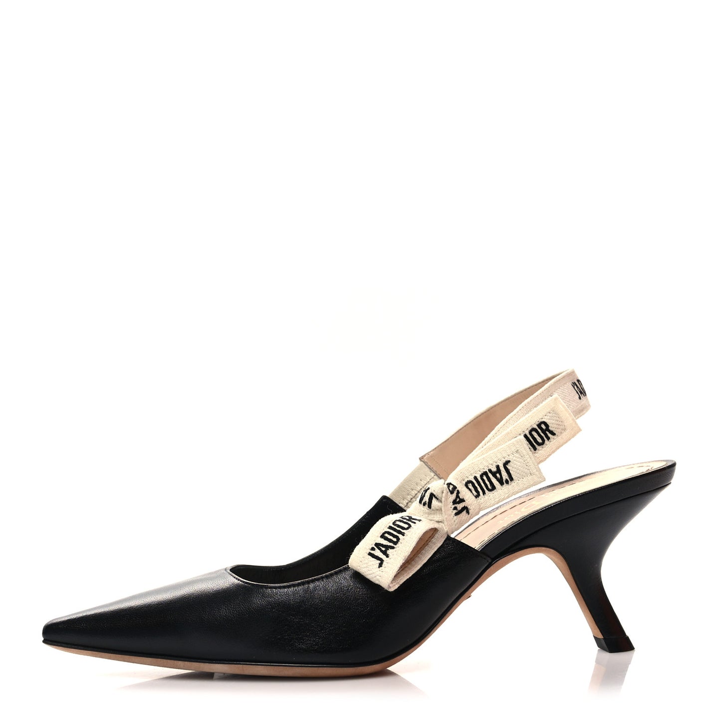 Lambskin Ribbon J'Adior Slingback 65mm Pumps 39.5 Black