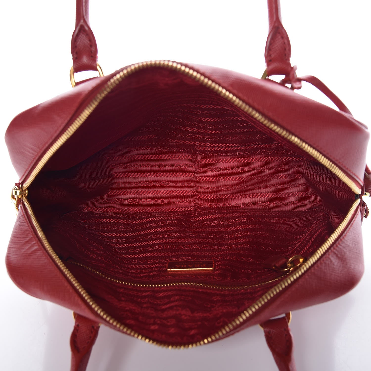 Prada Saffiano Lux Bowler Fuoco 5 of 7