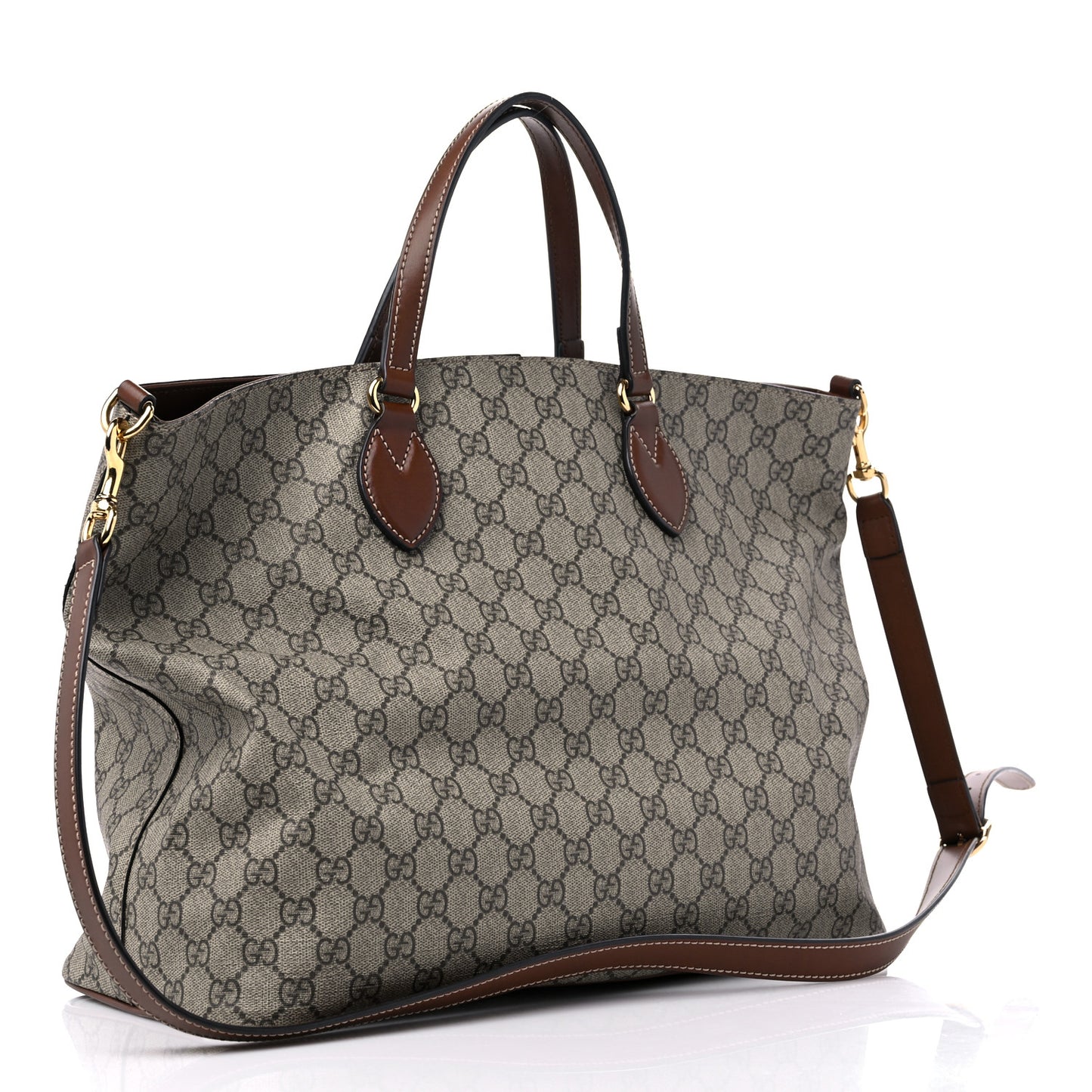 Soft GG Supreme Monogram Medium Crossbody Tote Beige Cuir