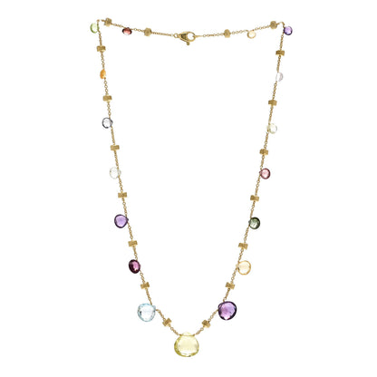 Marco Bicego 18K Yellow Gold Multi Gemstone Paradise Station Necklace 3 of 5