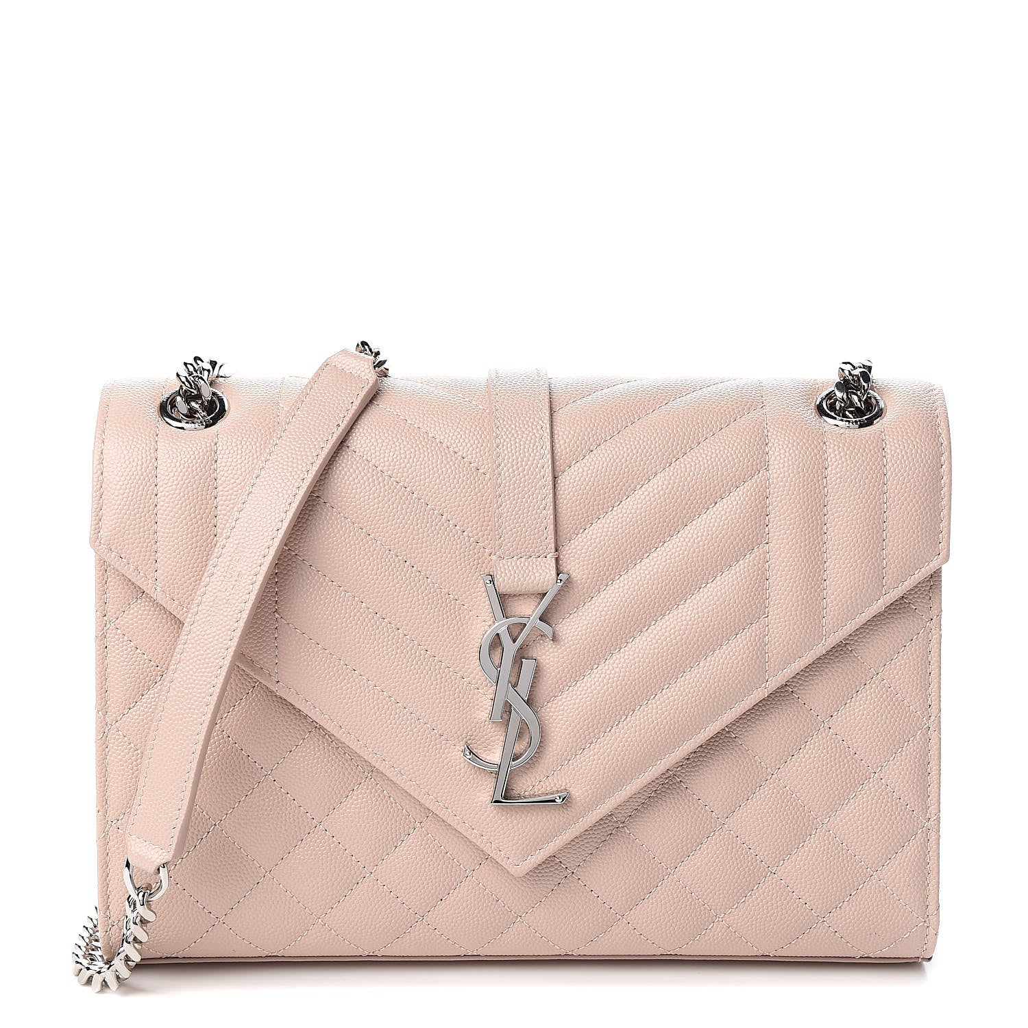 Saint Laurent Grain De Poudre Textured Mixed Matelasse Medium Triquilt Monogram Satchel Marble Pink 1 of 10