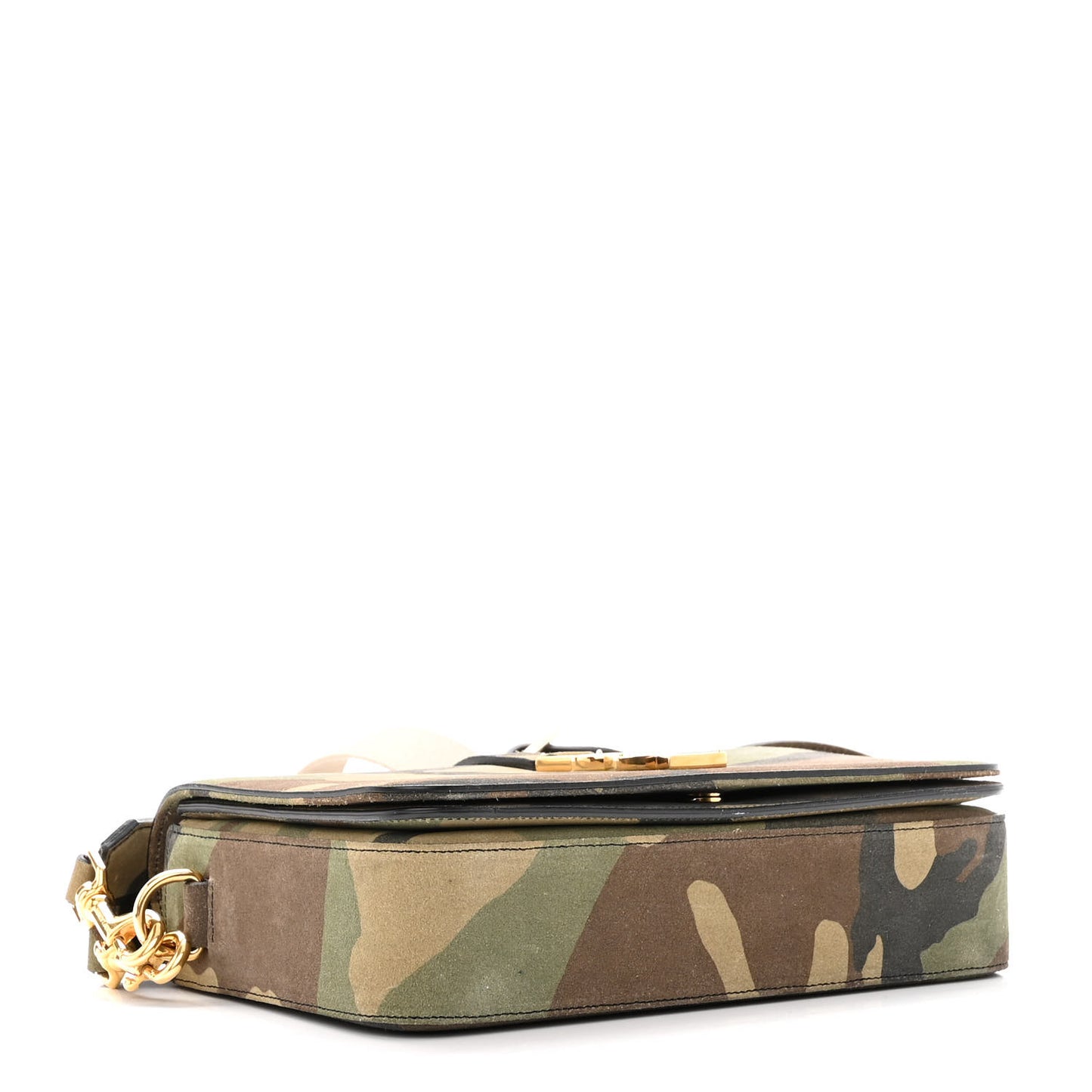 Suede Monogram University Camouflage Shoulder Bag Green