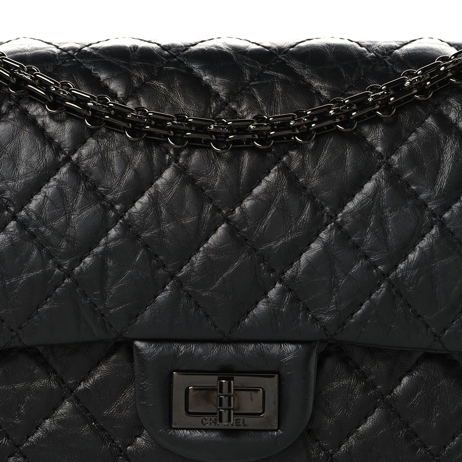 Chanel Aged Calfskin Quilted 2.55 Reissue 225 Flap So Black 8 of 10