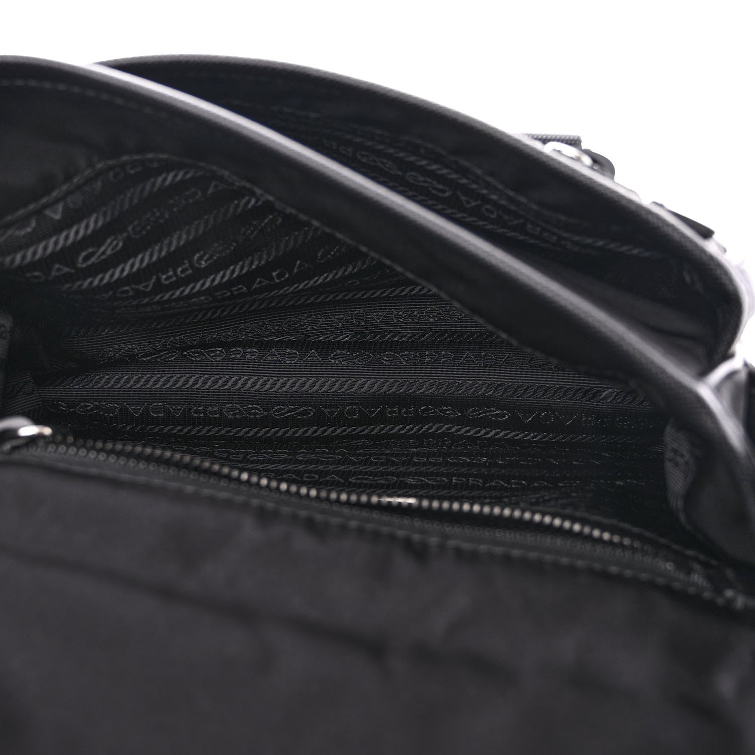 Prada Re-Nylon Saffiano Pocket Double Snap Buckle Shoulder Bag Black 5 of 12