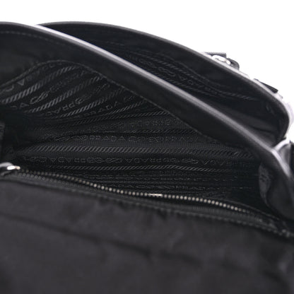 Prada Re-Nylon Saffiano Pocket Double Snap Buckle Shoulder Bag Black 5 of 12