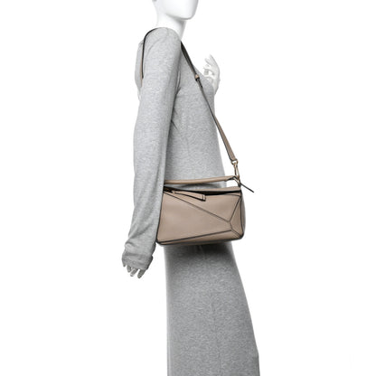 Loewe Grained Calfskin Small Puzzle Bag Sand 2 of 10
