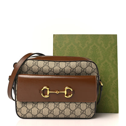 Gucci GG Supreme Monogram Small Horsebit 1955 Shoulder Bag Beige Brown Sugar 10 of 10