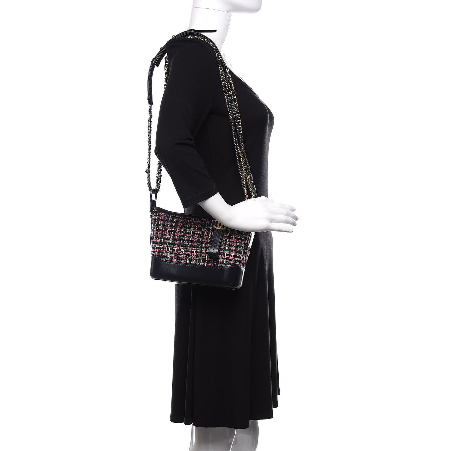 Tweed Calfskin Small Gabrielle Hobo Multi
