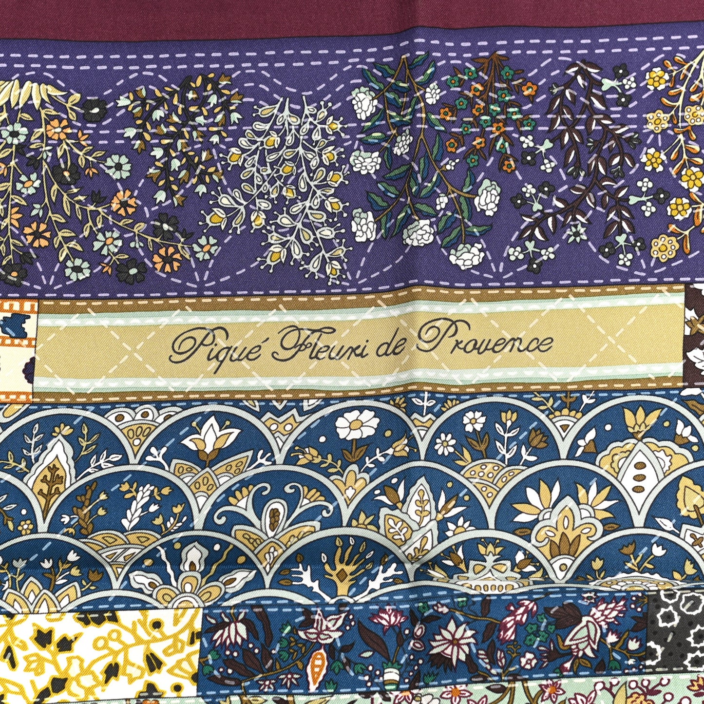 Silk Pique Fleuri de Provence Scarf 90