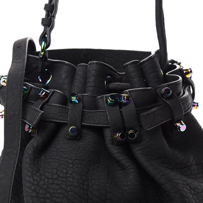 Alexander Wang Pebbled Lambskin Diego Bucket Black Iridescent Hardware 10 of 10