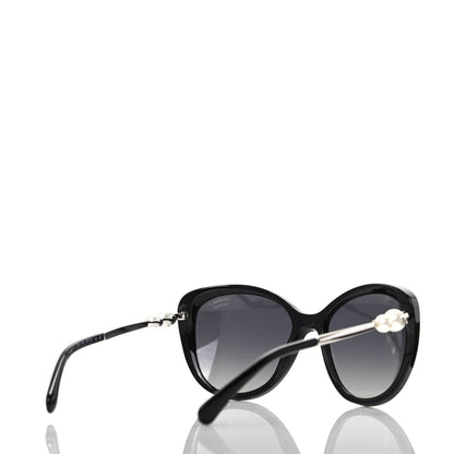 Chanel Acetate Pearl Polarized Winter Butterfly Sunglasses 5338-H Black 4 of 7