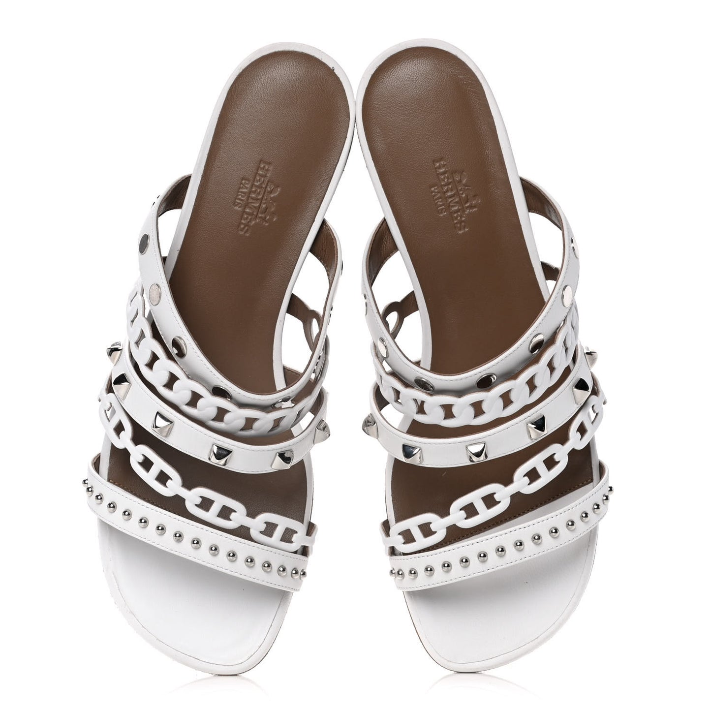 Nappa Amalfi Sandals 38 White Gris Argente