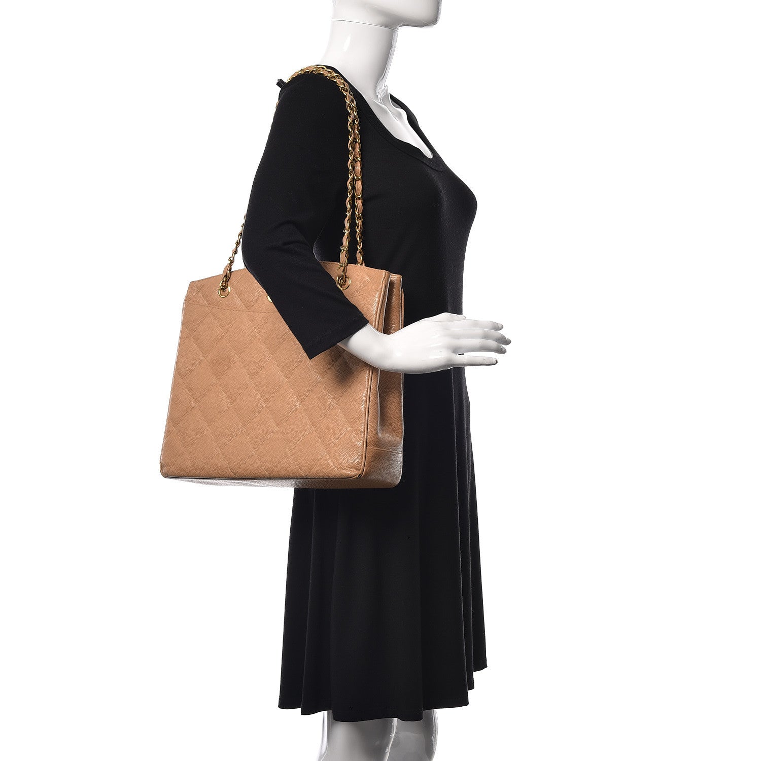 Chanel Caviar Quilted Tote Beige 2 of 14