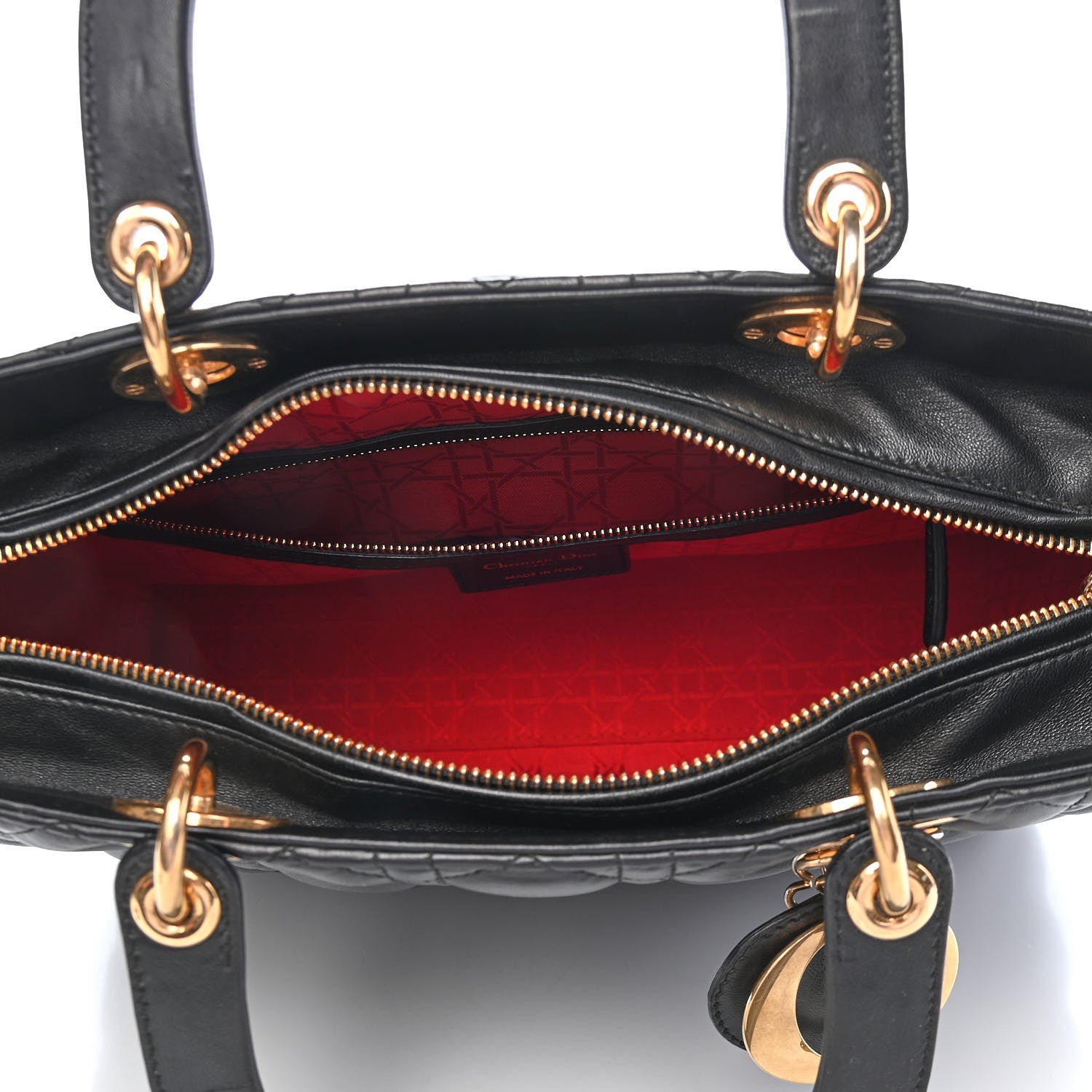 Christian Dior Lambskin Cannage Large Lady Dior Black 5 of 9