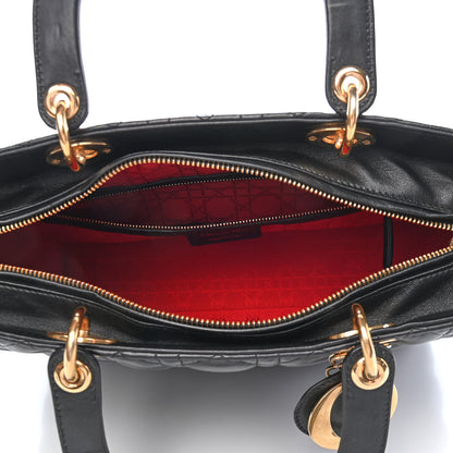 Christian Dior Lambskin Cannage Large Lady Dior Black 5 of 9