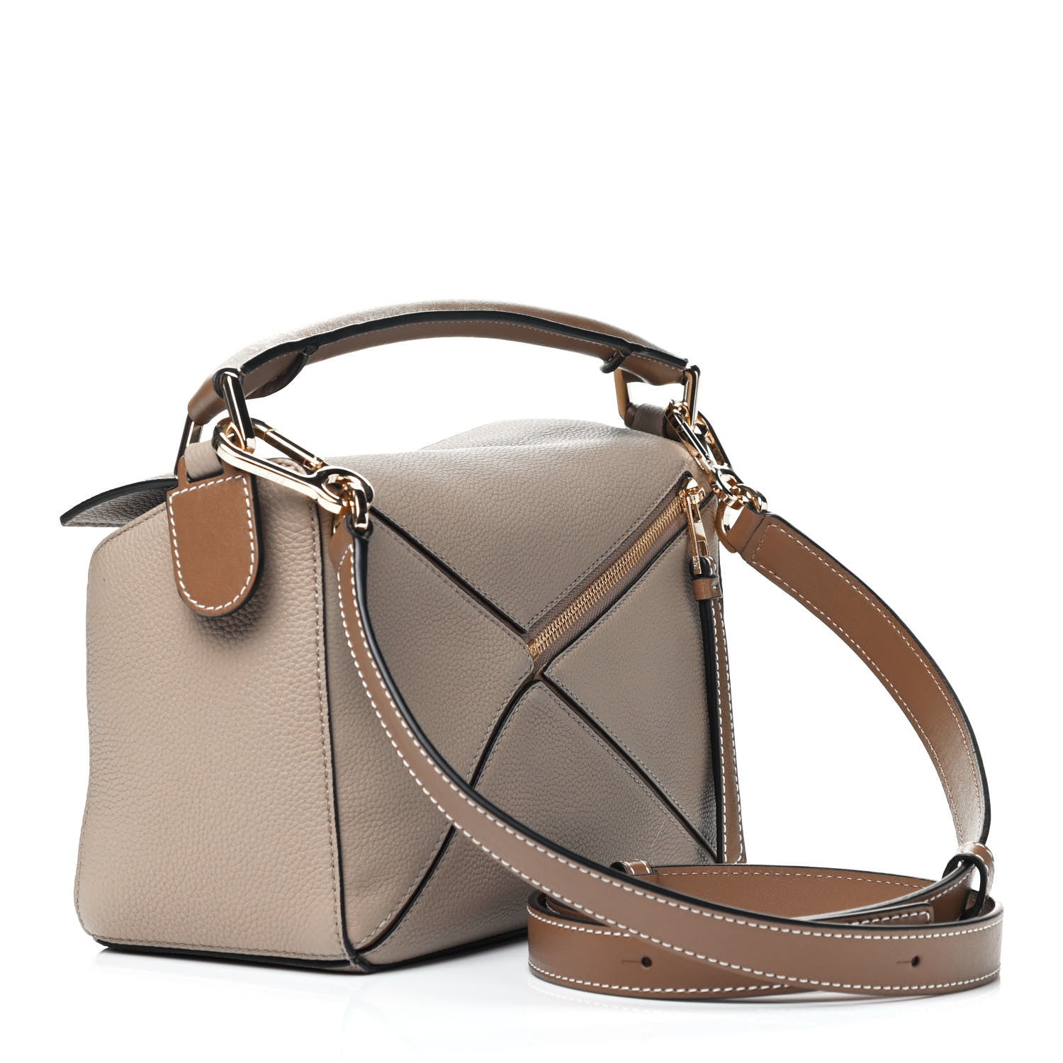 Loewe Grained Calfskin Small Puzzle Bag Sand Mink 2 of 3
