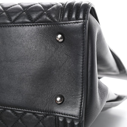 Chanel Lambskin Quilted Boy Shopping Tote Black 19 of 22