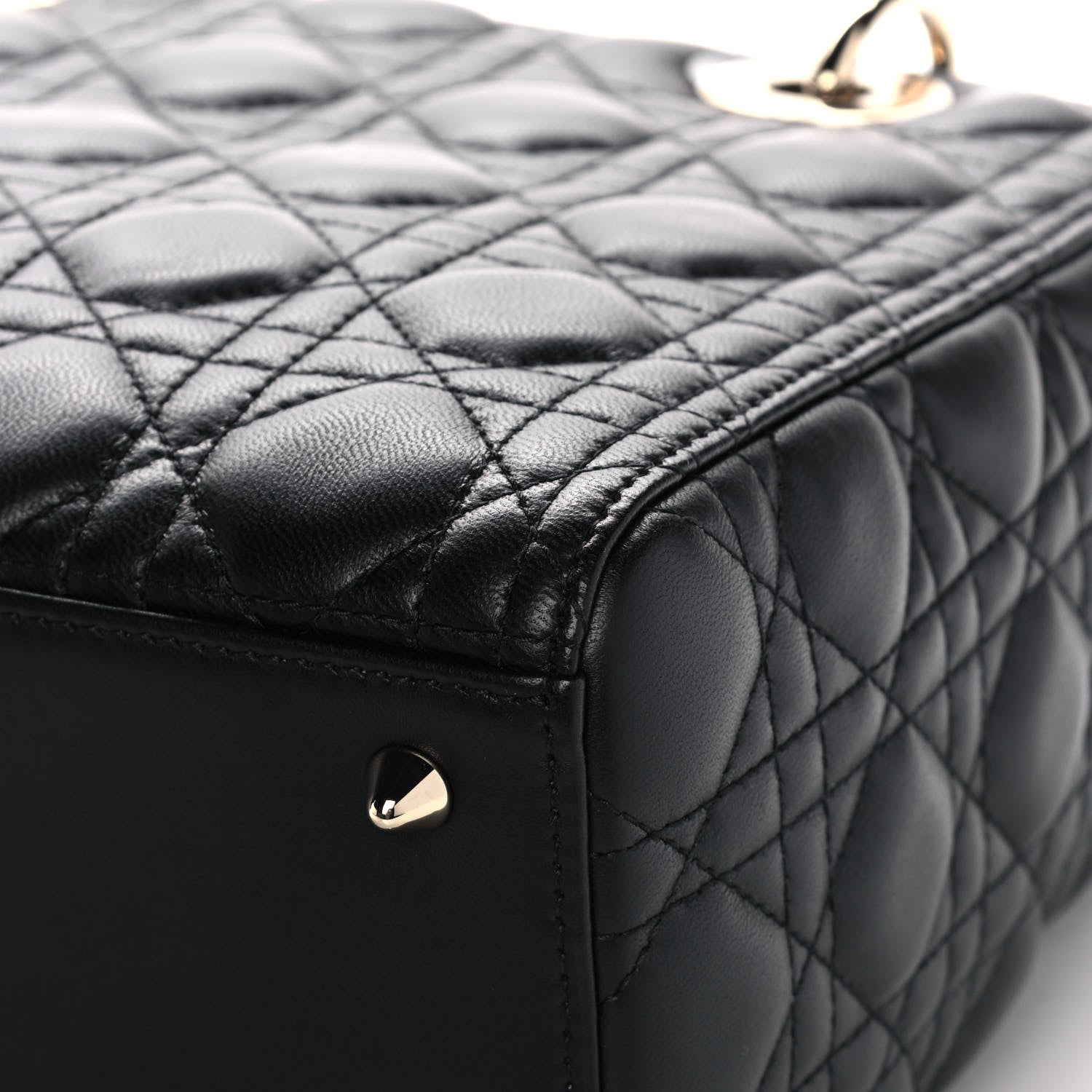 Christian Dior Lambskin Cannage Medium Lady Dior Black 12 of 14