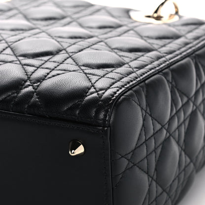 Christian Dior Lambskin Cannage Medium Lady Dior Black 12 of 14