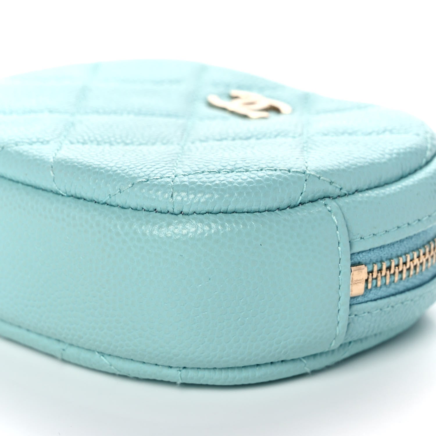 Chanel Caviar Quilted Zip Around Classic Coin Purse Light Blue 10 of 11