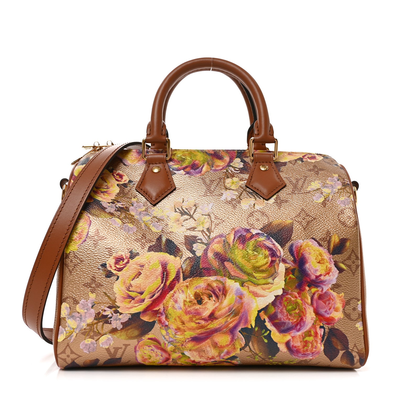 Louis Vuitton Metallic Monogram LV Garden Speedy Bandouliere 25 Gold 1 of 9