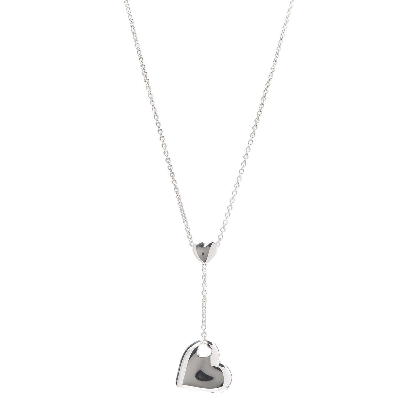 Sterling Silver Double Heart Cutout Pendant Necklace