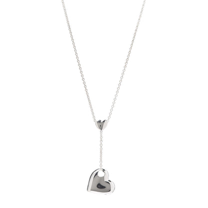 Tiffany Sterling Silver Double Heart Cutout Pendant Necklace 1 of 6