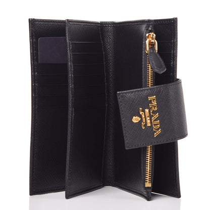 Prada Saffiano Metal Medium Wallet Black 5 of 7