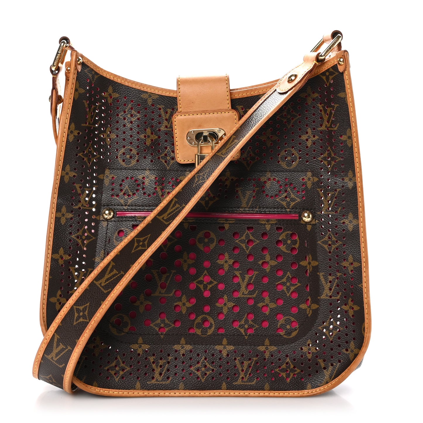 Monogram Perforated Musette Fuchsia