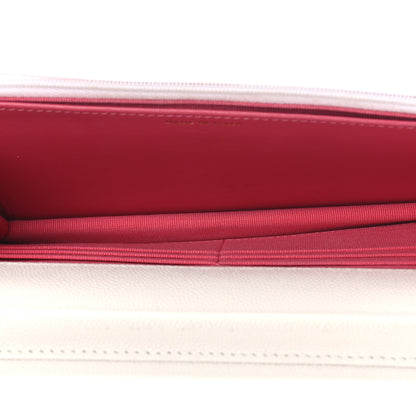 Chanel Caviar Quilted Perforated Metal CC Wallet On Chain WOC White 5 of 14