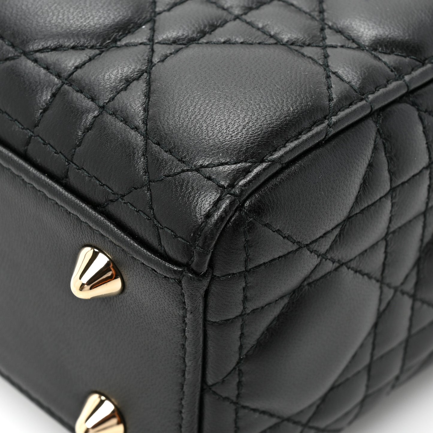Lambskin Cannage Small Lucky Badges My Lady Dior Black
