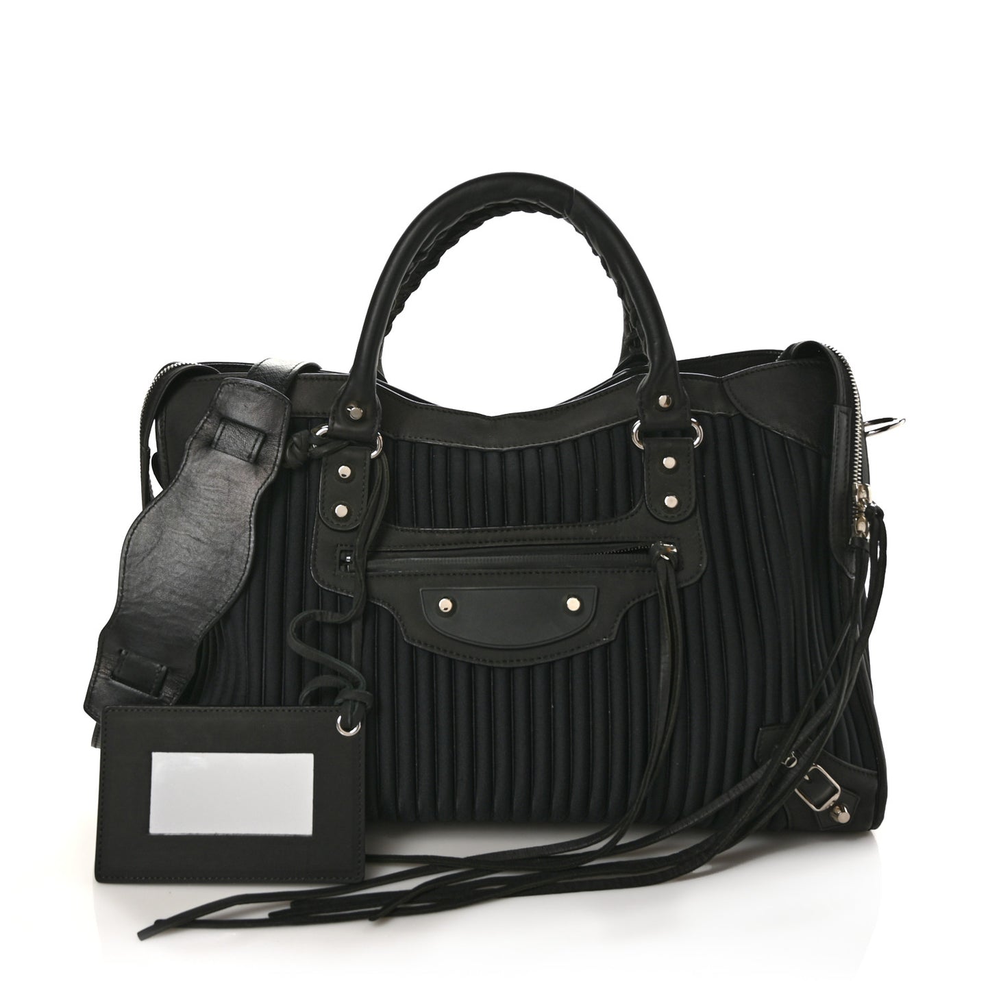 Ribbed Neoprene Classic Silver Hardware City Black