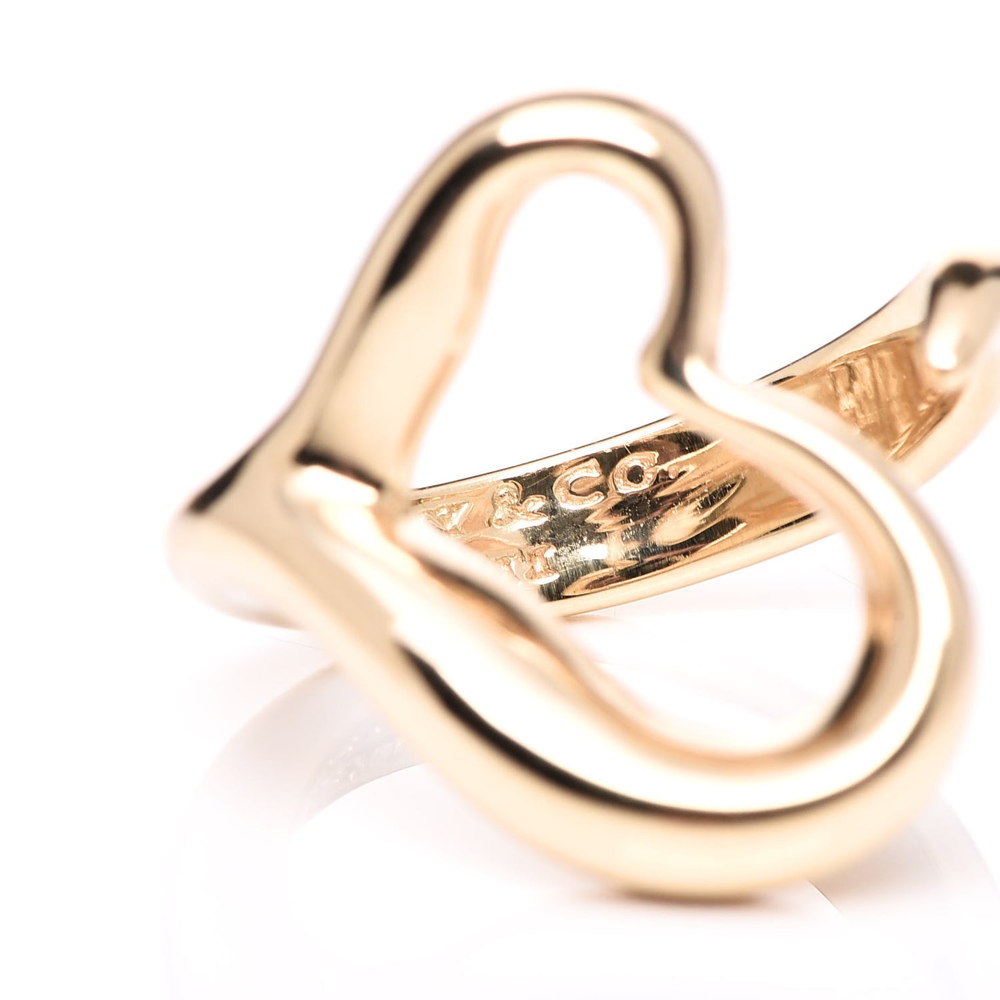 18K Yellow Gold Medium Elsa Peretti Open Heart Ring 49 5