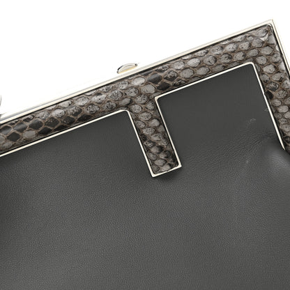 Fendi Shiny Nappa Snakeskin Small Fendi First Anthracite Asfalto 8 of 11