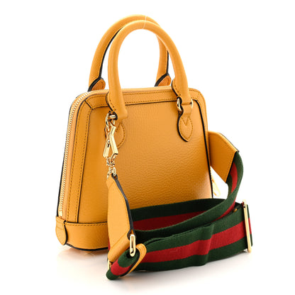 Gucci X ADIDAS Textured Dollar Calfskin Web Trefoil Mini Horsebit 1955 Top Handle Bag Crop Black 3 of 10