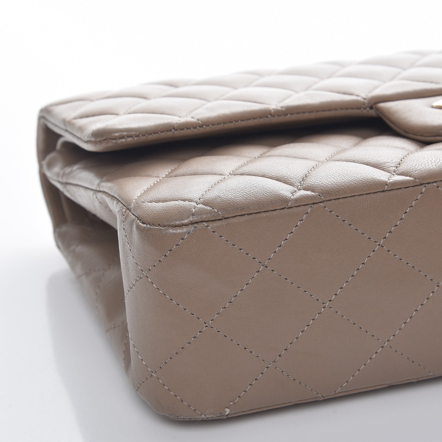 Chanel Lambskin Quilted Medium Double Flap Beige 11 of 14