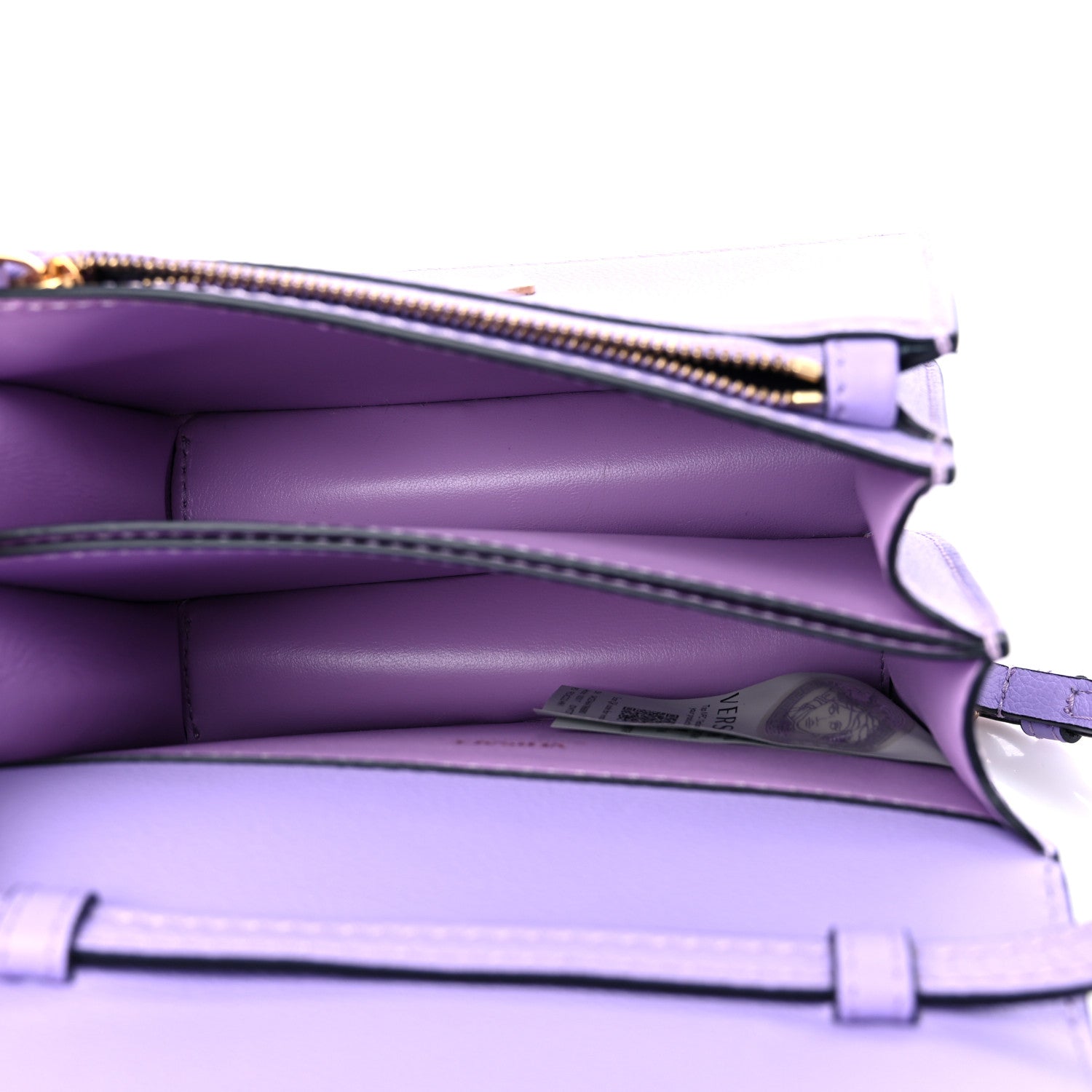 Versace Grained Calfskin La Medusa Shoulder Bag Lilac 5 of 9
