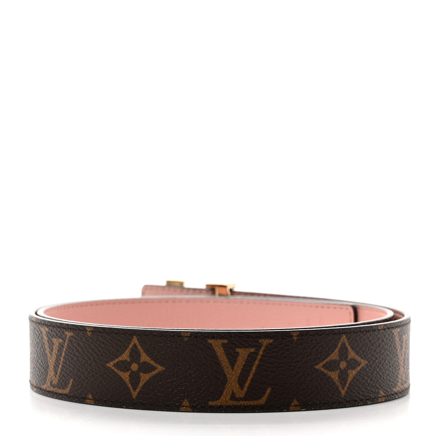 Louis Vuitton Calfskin Monogram 30mm LV Initiales Reversible Belt 85 34 Rose Ballerine 2 of 6