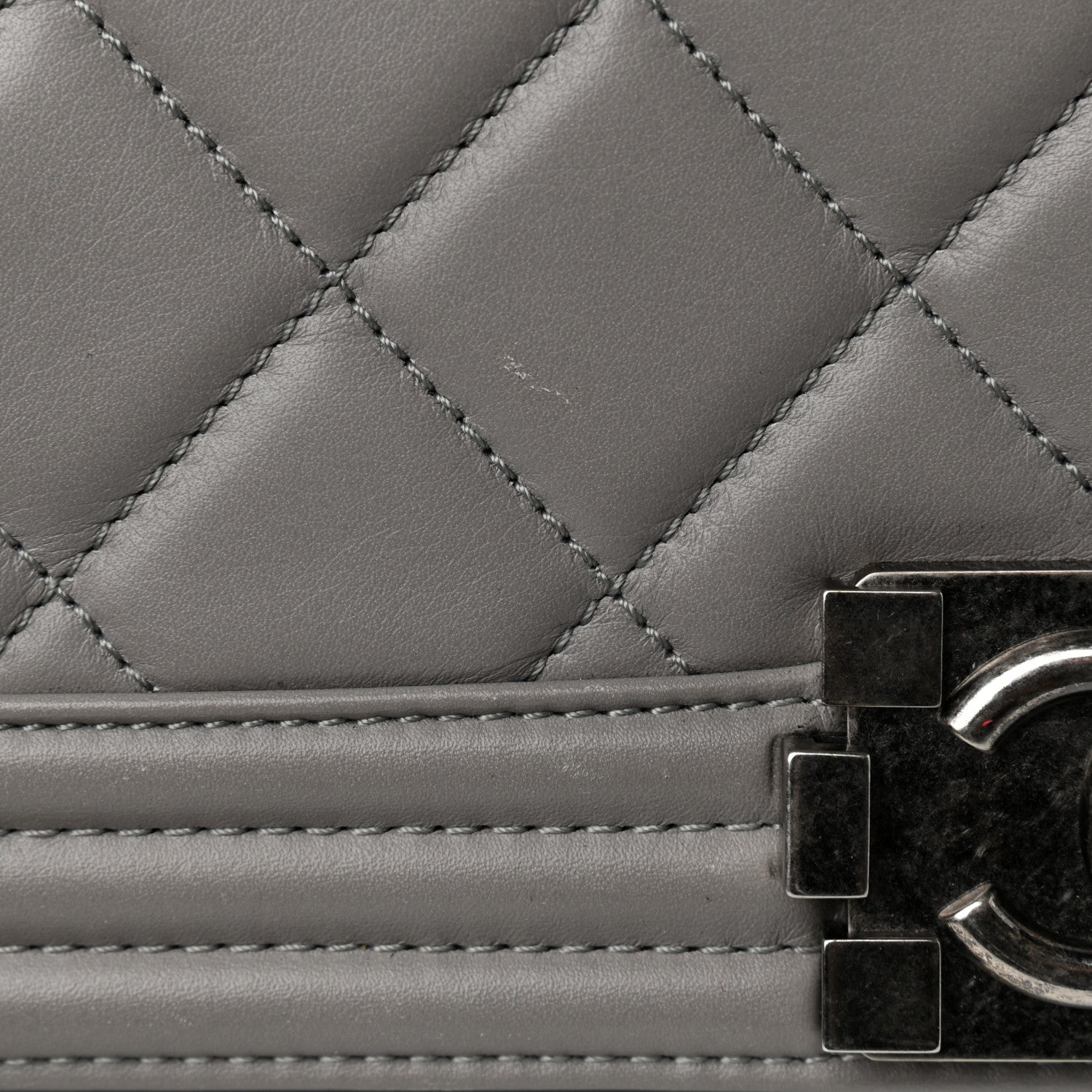 Chanel Lambskin Quilted Medium Boy Flap Grey 11 of 13