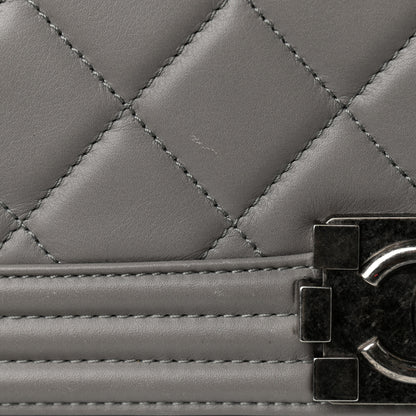 Chanel Lambskin Quilted Medium Boy Flap Grey 11 of 13