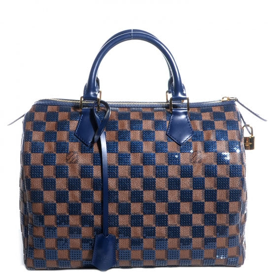 Damier Paillettes Speedy 30 Blue