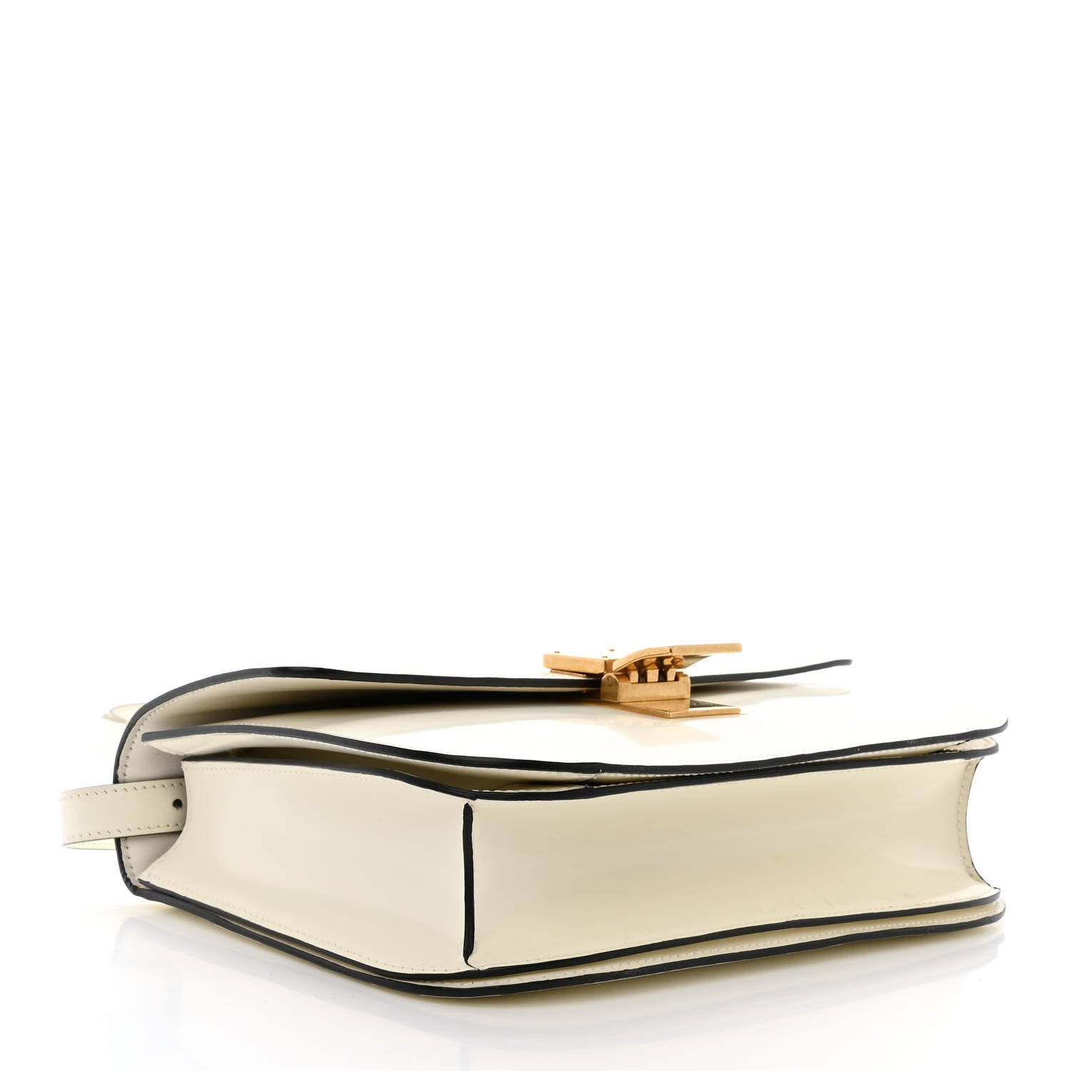 Celine Spazzolato Calfskin Medium Classic Box Flap Bag White 4 of 16