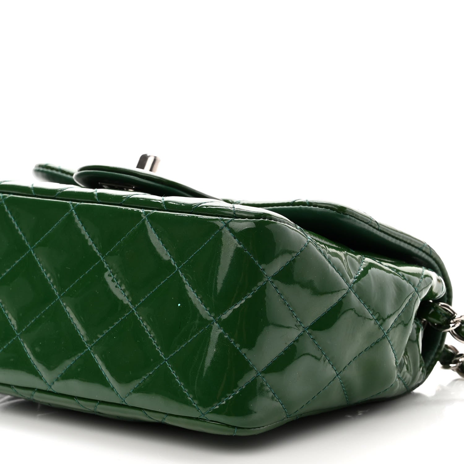 Chanel Patent Quilted Mini Square Flap Green 9 of 9