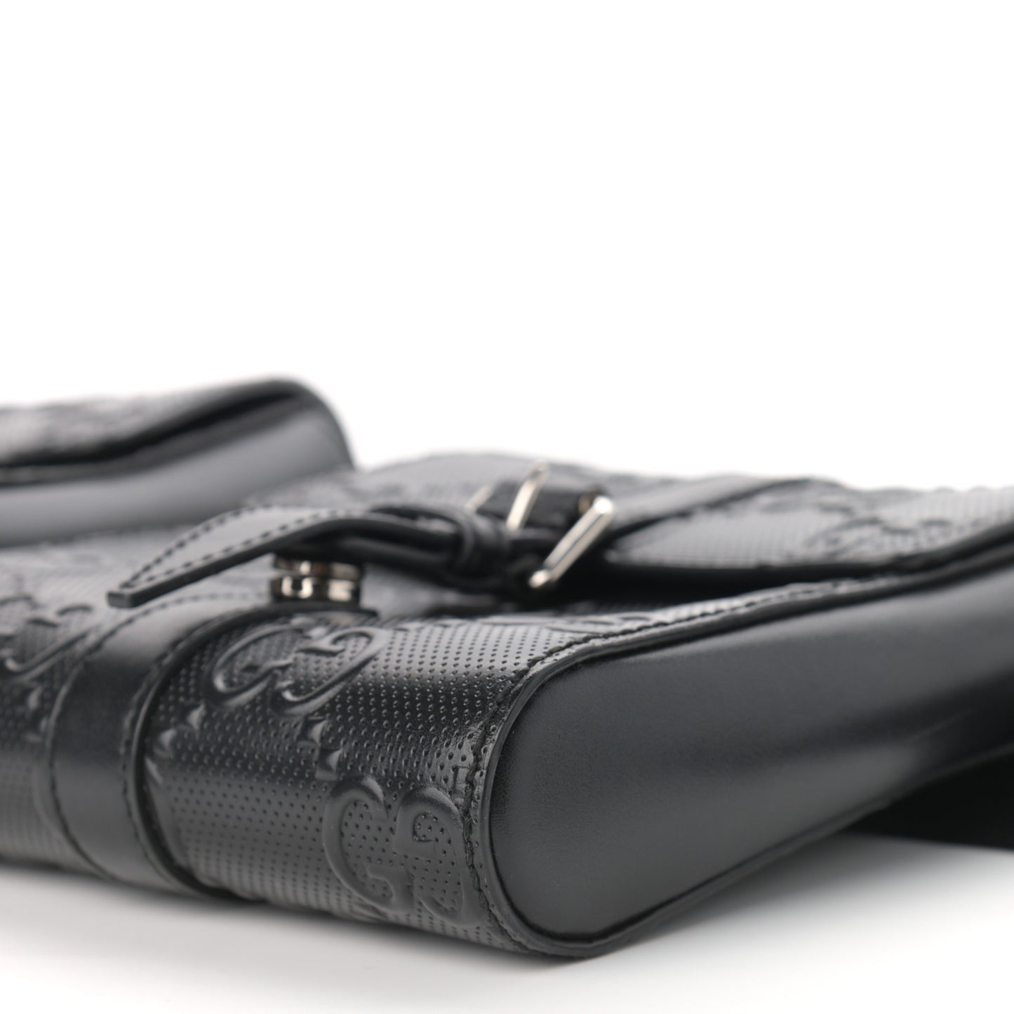 Calfskin GG Tennis Embossed 2 Detachable Pouch Belt Bag Black