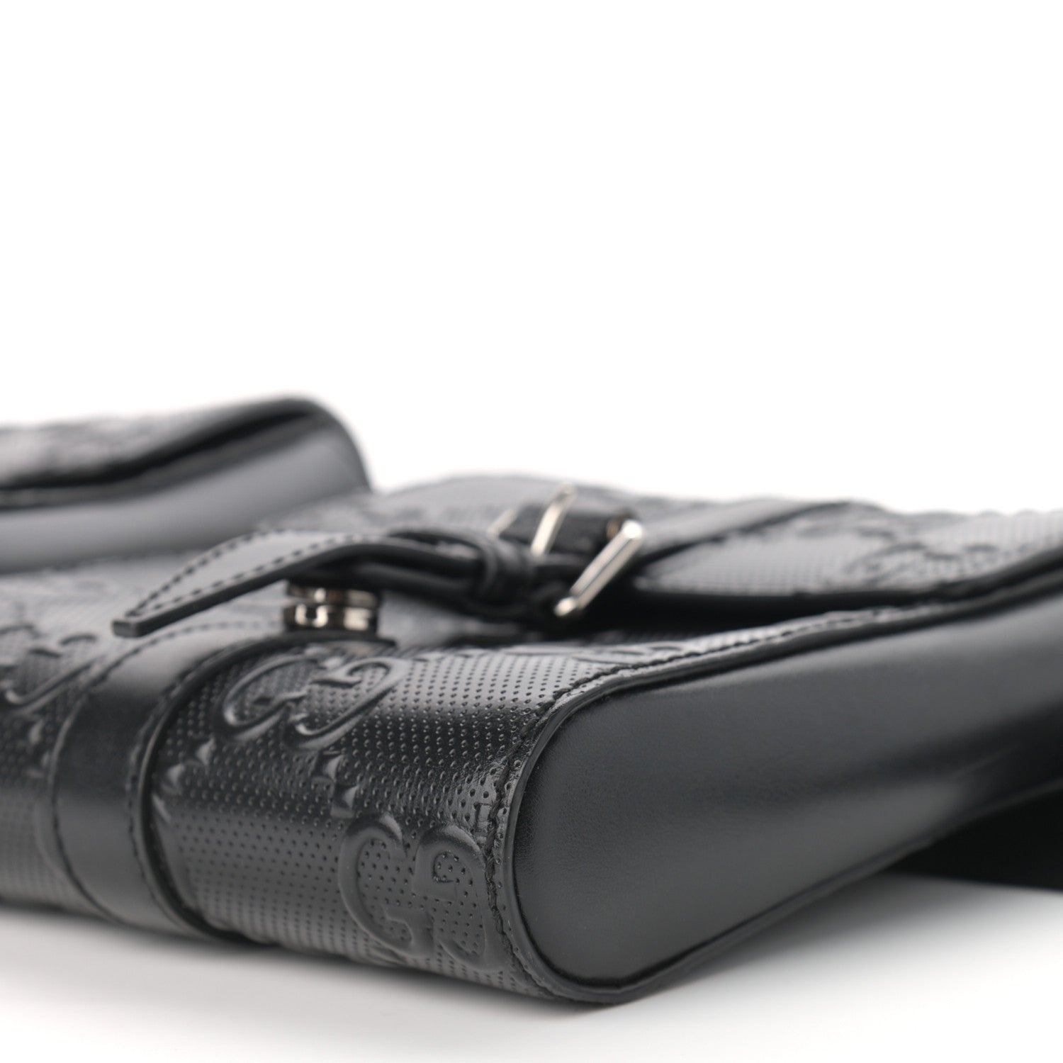 Gucci Calfskin GG Tennis Embossed 2 Detachable Pouch Belt Bag Black 11 of 11